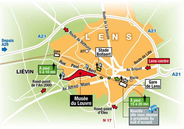 Plan d'accès au Louvre-Lens